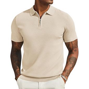 COOFANDY Mens Knit Polo Shirts Short Sleeve Lightweight Casual Golf Shirts Collared T Shirt