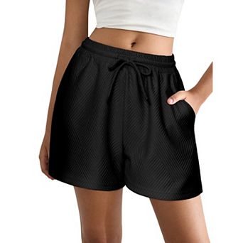 Ekouaer Womens Pajama Shorts Textured Casual Lounge Short Elastic Waist Pj Shorts Sweatsuits