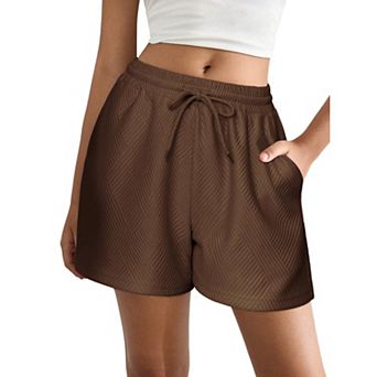Ekouaer Womens Pajama Shorts Textured Casual Lounge Short Elastic Waist Pj Shorts Sweatsuits