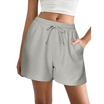 Ekouaer Womens Pajama Shorts Textured Casual Lounge Short Elastic Waist Pj Shorts Sweatsuits