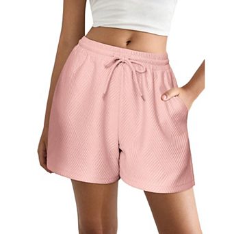 Ekouaer Womens Pajama Shorts Textured Casual Lounge Short Elastic Waist Pj Shorts Sweatsuits