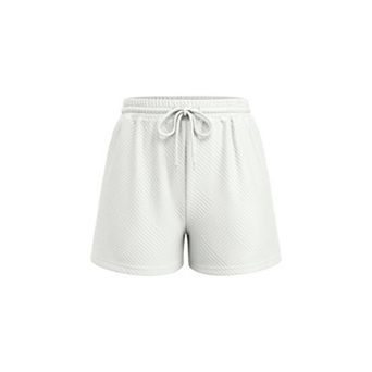 Ekouaer Womens Pajama Shorts Textured Casual Lounge Short Elastic Waist Pj Shorts Sweatsuits