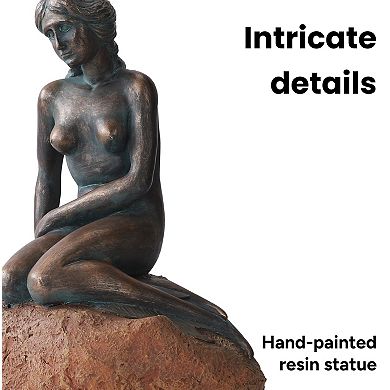 Techko Solar Mermaid Statue with LED Light