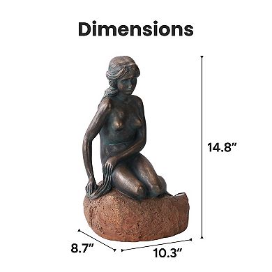 Techko Solar Mermaid Statue with LED Light