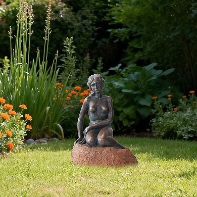 Techko Solar Mermaid Statue with LED Light