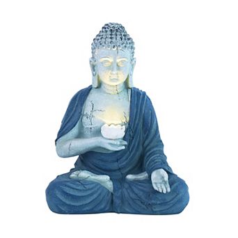 Techko Solar Buddha Lotus Statue with LED Lights