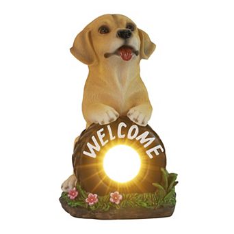 Techko Buddy the Pup Solar Statue with LED Light