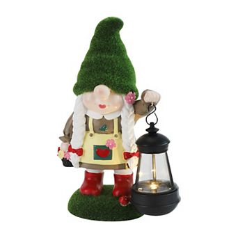 Techko Solar Gnome Statue with Lantern LED Light