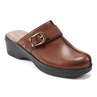 Easy Spirit Polly Women's Slip-On Casual Clogs with Buckle Detail