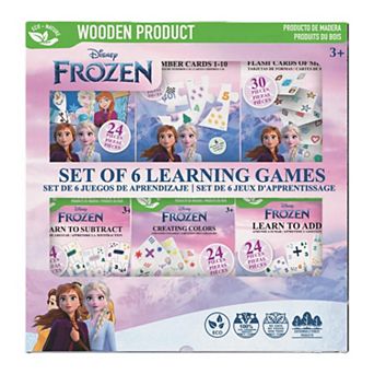 Disney's Frozen 6 pc Learning Games Set - Wooden Puzzles & Flashcards