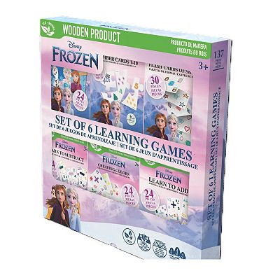 Disney's Frozen 6-Piece Learning Games Set - Wooden Puzzles & Flashcards