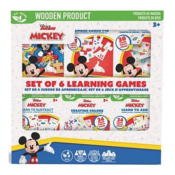 Disney's Mickey 6 pc Learning Games Wooden Puzzles & Flashcards Set