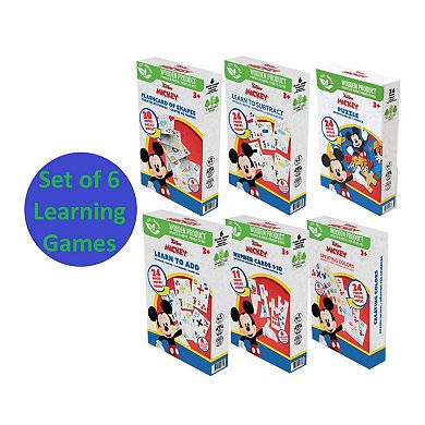 Disney's Mickey 6-Piece Learning Games Wooden Puzzles & Flashcards Set