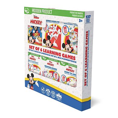 Disney's Mickey 6-Piece Learning Games Wooden Puzzles & Flashcards Set