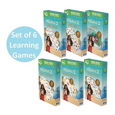 Disney's Moana 2 Learning Games Wooden Puzzles & Flashcards