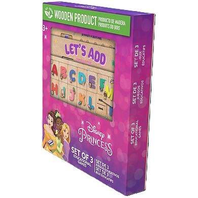Disney Princess 3-Piece Educational Games Wooden Puzzle Set