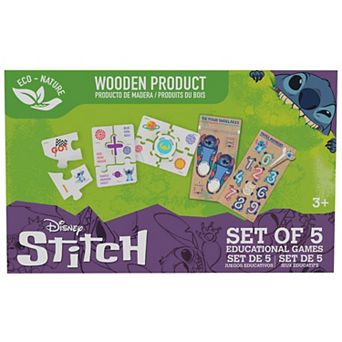 Disney's Stitch 5 pc Educational Games Wooden Puzzle Set
