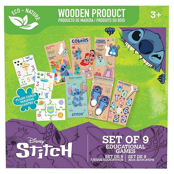 Disney's Stitch 9-Piece Educational Games Wooden Puzzle Set