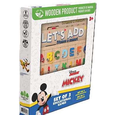 Disney's Mickey Mouse 3-Piece Educational Wooden Puzzle Set
