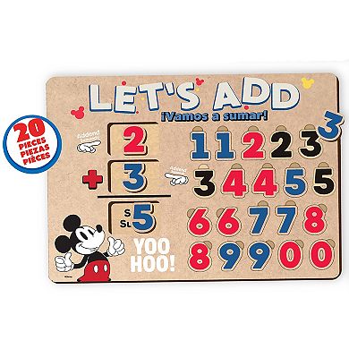 Disney's Mickey Mouse 3-Piece Educational Wooden Puzzle Set