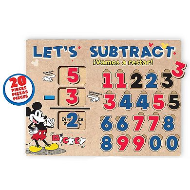 Disney's Mickey Mouse 3-Piece Educational Wooden Puzzle Set