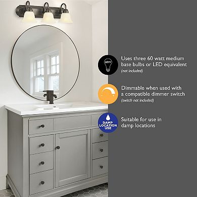 Design House Allante 3-Light Dimmable Vanity Light Fixture