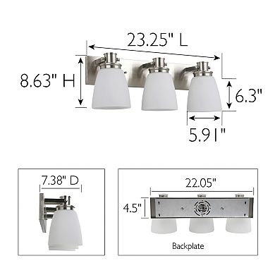 Design House Atkinson 3-Light Wall Light with Bell Shape