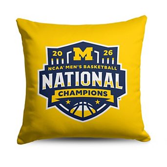 Michigan Wolverines NCAA 2026 Basketball Champs Throw Pillow