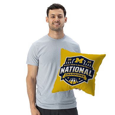 Michigan Wolverines NCAA 2026 Basketball Champs Throw Pillow
