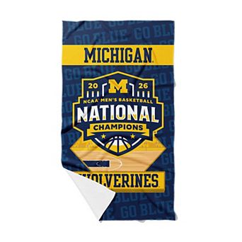 Michigan Wolverines NCAA 2026 Basketball Champs Hatchup Beach Towel