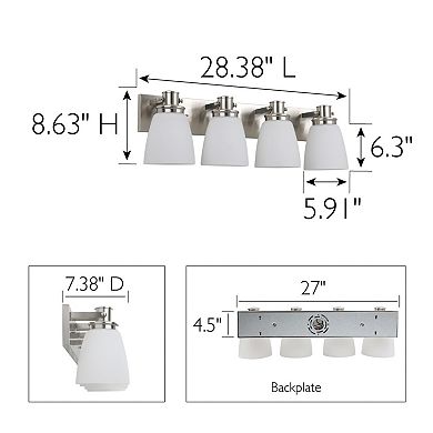 Design House Atkinson 4-Light Wall Light with Bell Shape