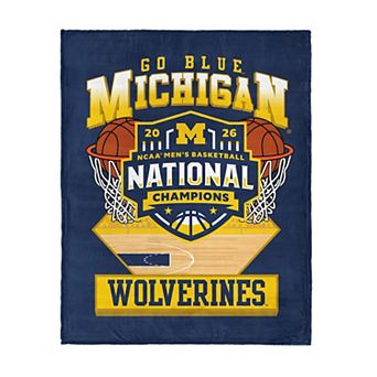 Michigan Wolverines NCAA 2026 Basketball Champs Home Court Throw Blanket