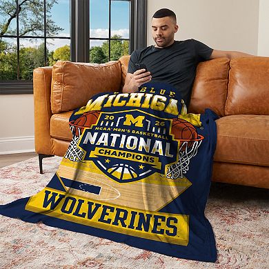 Michigan Wolverines NCAA 2026 Basketball Champs Home Court Throw Blanket
