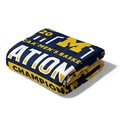 Michigan Wolverines NCAA 2026 Basketball Champs Home Court Throw Blanket