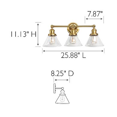 Design House Augustin Transitional Indoor Dimmable 3-Light Bathroom Vanity Light Fixture