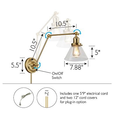Design House Augustin Swing Arm Wall Mount 1-Light Indoor Wall Sconce