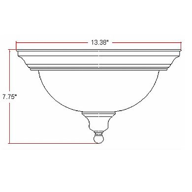 Design House Bristol Traditional 2-Light Indoor Flush Mount Dimmable Ceiling Light