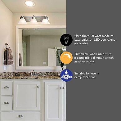 Design House Bristol Dimmable 3-Light Vanity Light