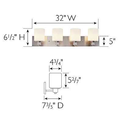 Design House Dane Traditional 4-Light Indoor Dimmable Vanity Light