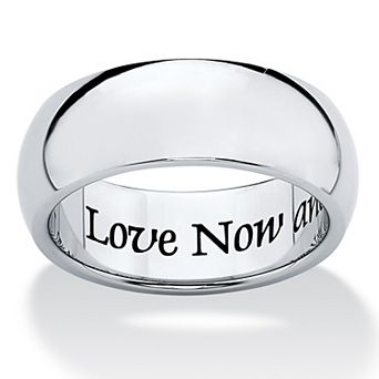 Stainless Steel Inspirational Message Wedding Band Ring 7mm
