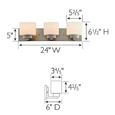 Design House Dove Creek 3-Light Dimmable Vanity Light