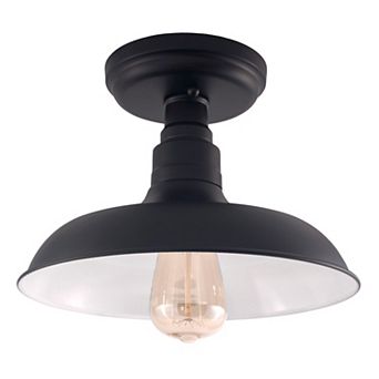 Design House Kimball Industrial Farmhouse 1-Light Dimmable Semi-Flush Ceiling Light