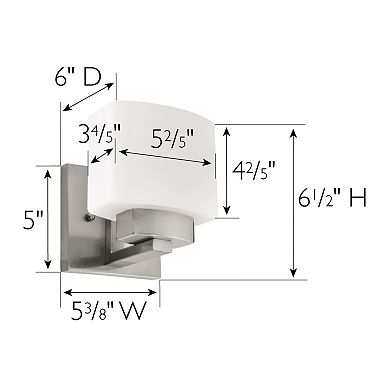 Design House Dove Creek Wall Light Sconce – Dimmable with Frosted Glass for Hallway, Bathroom, Foyer, Bedroom – Polished Chrome – Design House, 589663