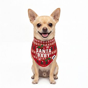 WOOF® Santa Baby Bandana & Scrunchie 2 pc Pet Accessory Set