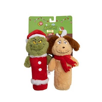 Dr. Seuss The Grinch & Max Bottle Squeaker 2-Pack Dog Toys