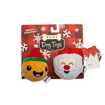 WOOF® 2 pc Gingerbread & Santa Squeaker Dog Toy Set