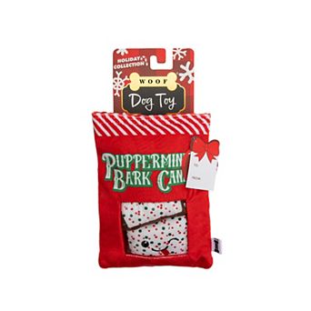 WOOF® 4 pc Puppermint Bark Candy Burrow Plush Dog Toy Set