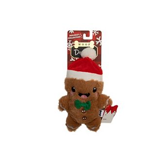 WOOF® Gingerbread Santa Hat Plush Dog Toy