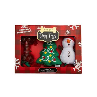WOOF® 3 pc Holiday Plush Dog Toy Set