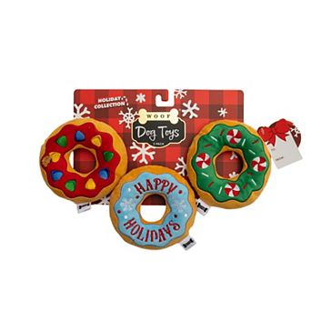 WOOF® 3 pc Festive Donut Plush Toy Set